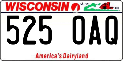 WI license plate 525OAQ