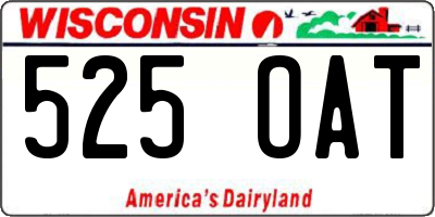 WI license plate 525OAT