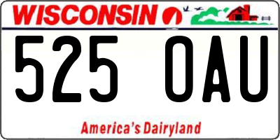 WI license plate 525OAU