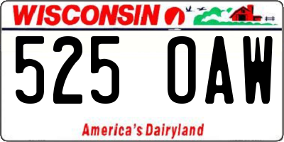 WI license plate 525OAW