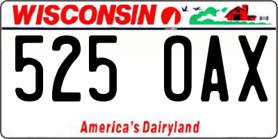 WI license plate 525OAX