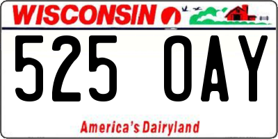 WI license plate 525OAY