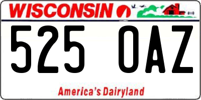 WI license plate 525OAZ