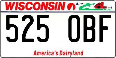 WI license plate 525OBF