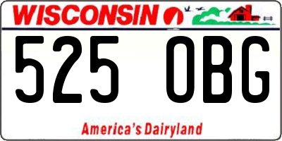 WI license plate 525OBG