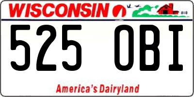 WI license plate 525OBI