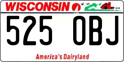 WI license plate 525OBJ