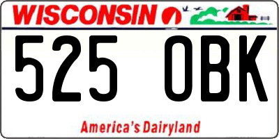 WI license plate 525OBK
