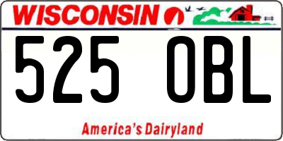 WI license plate 525OBL