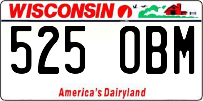 WI license plate 525OBM