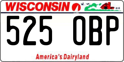 WI license plate 525OBP