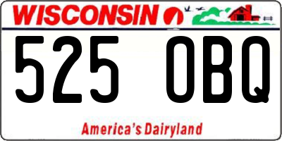 WI license plate 525OBQ