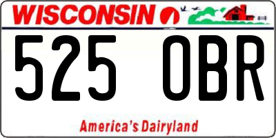 WI license plate 525OBR