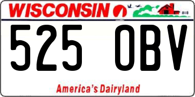 WI license plate 525OBV