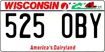 WI license plate 525OBY