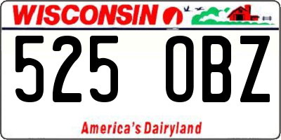WI license plate 525OBZ