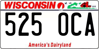 WI license plate 525OCA