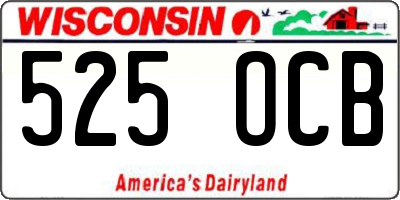 WI license plate 525OCB