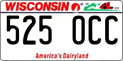 WI license plate 525OCC