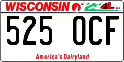 WI license plate 525OCF