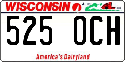 WI license plate 525OCH