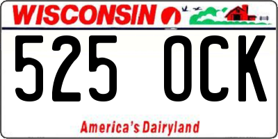 WI license plate 525OCK