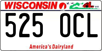 WI license plate 525OCL