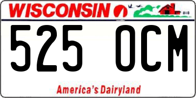 WI license plate 525OCM