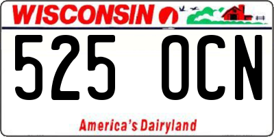 WI license plate 525OCN