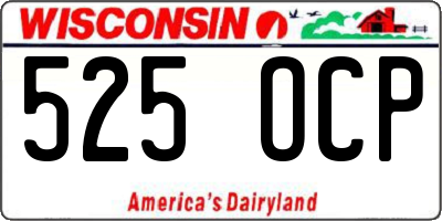 WI license plate 525OCP