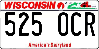 WI license plate 525OCR