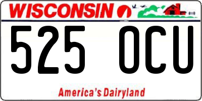 WI license plate 525OCU