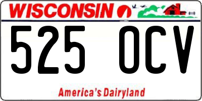 WI license plate 525OCV