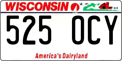 WI license plate 525OCY