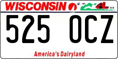 WI license plate 525OCZ