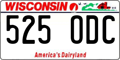 WI license plate 525ODC