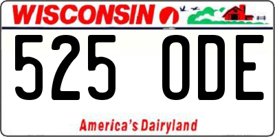 WI license plate 525ODE