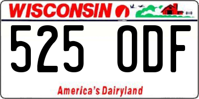 WI license plate 525ODF