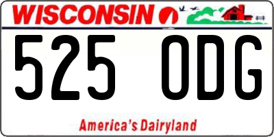 WI license plate 525ODG