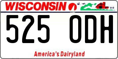 WI license plate 525ODH