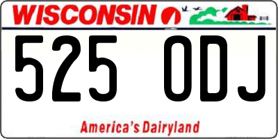 WI license plate 525ODJ