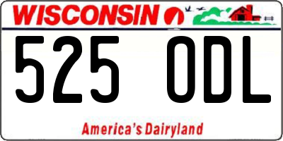 WI license plate 525ODL