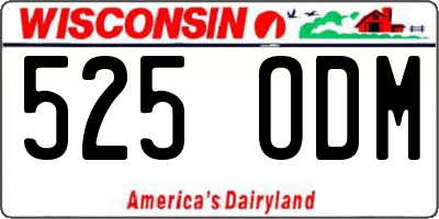 WI license plate 525ODM