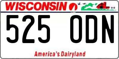 WI license plate 525ODN