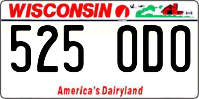 WI license plate 525ODO