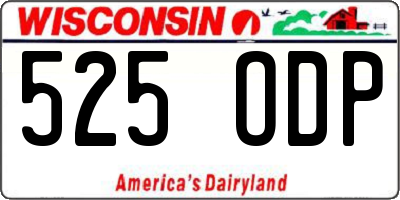 WI license plate 525ODP