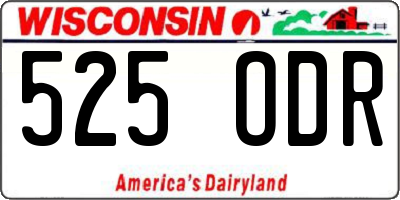 WI license plate 525ODR