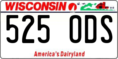 WI license plate 525ODS