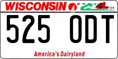 WI license plate 525ODT