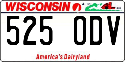 WI license plate 525ODV